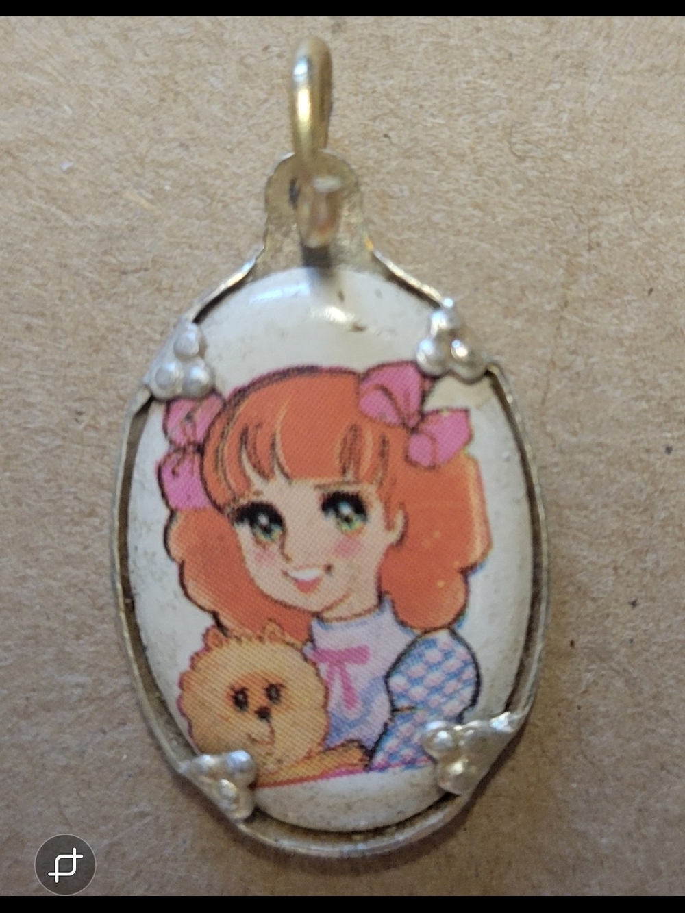 Vintage 1970s Anime Manga Pendant. Candy Candy Collectible.